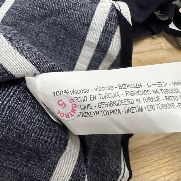 NWT Zara Navy and White Striped One Shoulder Dress - Picture 11 of 17